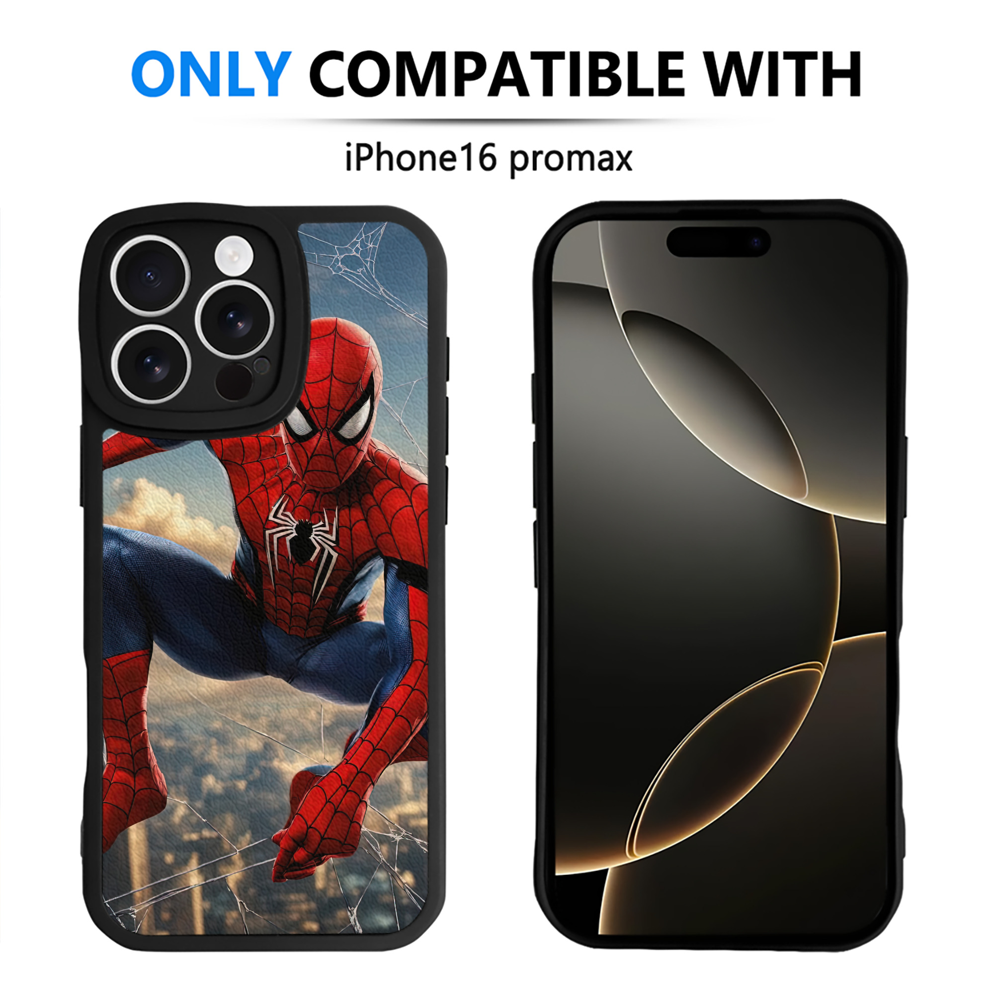 Spider Man スパイダーマン 【iPhone 16シリーズ対応】シリコンスマホケース（レザー調） 材質：シリコン